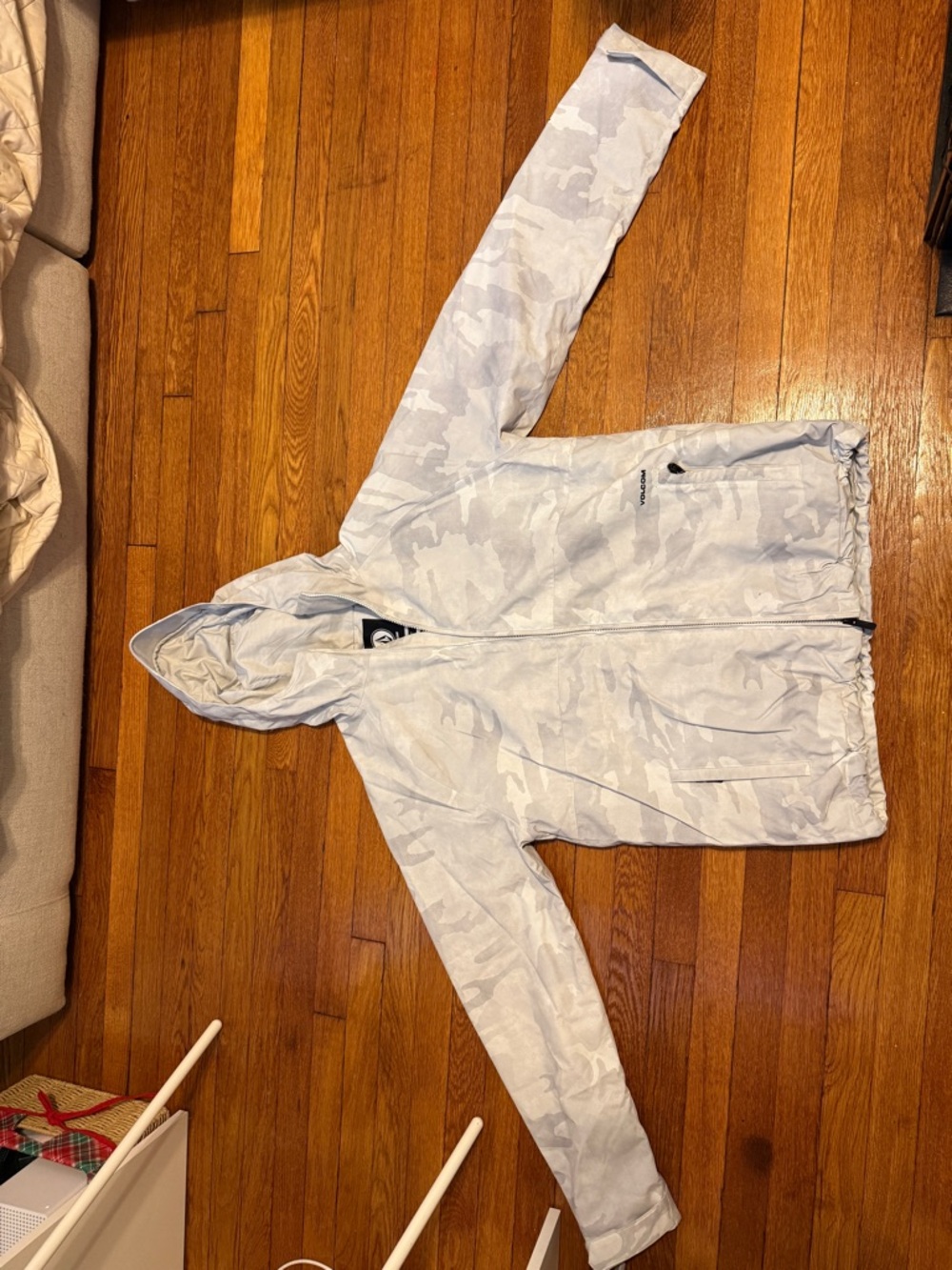 Volcom Light Grey Camouflage Hooded Jacket